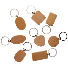 Load image into Gallery viewer, 8PCS Natural Wooden Key Ring Anti Lost Keychain Wood Jewelry Accessories Gifts