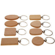Load image into Gallery viewer, 8PCS Natural Wooden Key Ring Anti Lost Keychain Wood Jewelry Accessories Gifts
