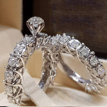 Load image into Gallery viewer, Chic Women White Sapphire Silver Ring Set Wedding Engagement Jewelry Gift Sz5-10