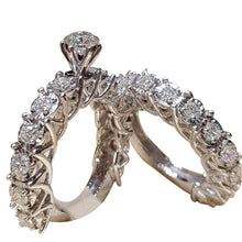 Load image into Gallery viewer, Chic Women White Sapphire Silver Ring Set Wedding Engagement Jewelry Gift Sz5-10