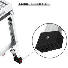 Load image into Gallery viewer, Aluminum Work Platform Large Size Step Stool Folding Portable Work Bench 40" Width Telescopic Feet 22" -27.5" Height Adjustable