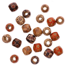 Load image into Gallery viewer, 300Pcs 10mm Mixed Painted Pattern Drum Barrel Wooden Loose Beads for Jewelry Making Hair Accessories Craft