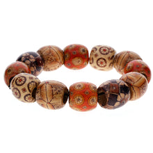 Load image into Gallery viewer, 300Pcs 10mm Mixed Painted Pattern Drum Barrel Wooden Loose Beads for Jewelry Making Hair Accessories Craft