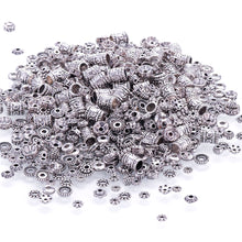 Load image into Gallery viewer, Antique Tibetan Silver Spacer Beads 600pcs 12 Style Charm Bead Spacers for Jewelry Making Bracelets Necklace