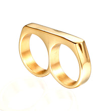 Load image into Gallery viewer, Two Fingers Double Ring Stainless Steel Men's Hip Hop Style Ring 7,8,9,10,11,12,13