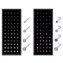 Load image into Gallery viewer, 120PCS Crystal Rhinestone Nose Ring Bone Stud Surgical Steel Body Piercing Jewelry Multi-Color