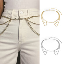 Load image into Gallery viewer, Retro Style Multi-layered Long Tassel Alloy Waist Chain Charming Silver And Gold Color Body Chain For Women Jewelry