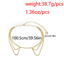 Load image into Gallery viewer, Retro Style Multi-layered Long Tassel Alloy Waist Chain Charming Silver And Gold Color Body Chain For Women Jewelry