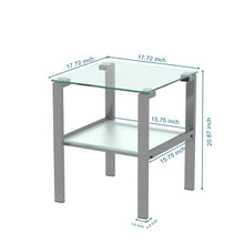 Load image into Gallery viewer, Glass two layer tea table, small round table, bedroom corner table, living room grey side table