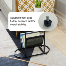 Load image into Gallery viewer, Glass Oval Small Side Tables Living Room Small Space With Magazines Organizer Storage Space (Set of 2)