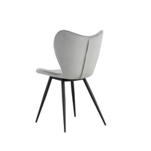Load image into Gallery viewer, Dining chairs set of 2, Grey velvet Chair modern kitchen chair with metal leg