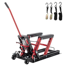 Load image into Gallery viewer, Hydraulic Motorcycle Lift Jack, 1500 LBS Capacity Foot-Operated Motorcycle Lift Table, ATV Scissor Lift Jack with 4.5" - 15" Lifting Range, Portable Motorcycle Lift Table with Wheels