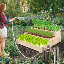 Load image into Gallery viewer, 48.6 x 48.6 x 21in Raised Garden Bed Horticulture Outdoor Elevated Flower Box Tiered Garden Bed Wooden Vegetables Growing Planter for Backyard/Patio/Gardener Natural