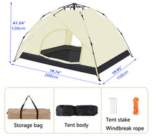 Load image into Gallery viewer, Camping dome tent is suitable for 2~3 people, waterproof, spacious, portable backpack tent, suitable for outdoor camping/hiking