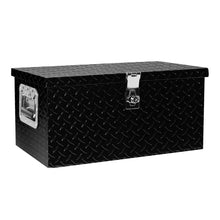 Load image into Gallery viewer, 20 Inch Black Aluminum Tool long Box Tread Flat box for Truck Car Outdoor Trailer Pickup Underbody RV ATV Storage Tools Organizer with Lock Side Handle and Keys (20.1"×11.8"×9.3")