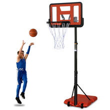 Load image into Gallery viewer, Use for Outdoor Height Adjustable 4.8 to 7.7ft Basketball Hoop 44 Inch Backboard Portable Basketball Goal System with Stable Base and Wheels