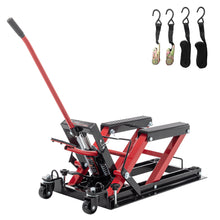 Load image into Gallery viewer, Hydraulic Motorcycle Lift Jack, 1500 LBS Capacity Foot-Operated Motorcycle Lift Table, ATV Scissor Lift Jack with 4.5" - 15" Lifting Range, Portable Motorcycle Lift Table with Wheels
