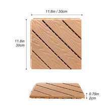Load image into Gallery viewer, Plastic Composite Deck Tiles Set of 35pcs, Composite Decking Resist Rust, Water, Weather, Easy to DIY & Maintain, Ideal for Patios, Balconies, Rooftops, Decks, Indoor&Outdoor, 12x12" Wood color
