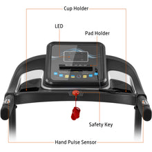 Load image into Gallery viewer, Compact Easy Folding Treadmill Motorized Running Jogging Machine with Audio Speakers and Incline Adjuster