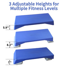 Load image into Gallery viewer, Aerobics Step Platform Height-Adjustable Fitness Equipment Stepper Trainer Exercise Step Platform Sliding Lifting Pad Blue