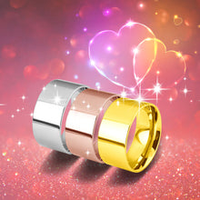 Load image into Gallery viewer, 10mm Silver/Gold/Rose Gold Band Stainless Steel Women Men's Engagement Wedding Ring