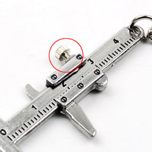 Load image into Gallery viewer, Mental Movable Vernier Caliper Ruler Model Keychain Mini Vernier Caliper Key Ring Car Turbo Key Chain Gauge Tool