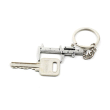 Load image into Gallery viewer, Mental Movable Vernier Caliper Ruler Model Keychain Mini Vernier Caliper Key Ring Car Turbo Key Chain Gauge Tool