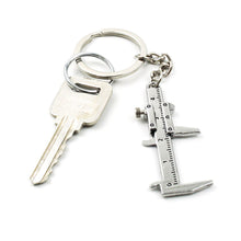 Load image into Gallery viewer, Mental Movable Vernier Caliper Ruler Model Keychain Mini Vernier Caliper Key Ring Car Turbo Key Chain Gauge Tool