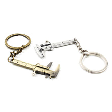 Load image into Gallery viewer, Mental Movable Vernier Caliper Ruler Model Keychain Mini Vernier Caliper Key Ring Car Turbo Key Chain Gauge Tool