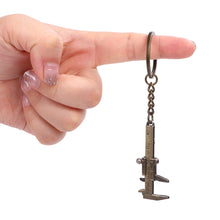 Load image into Gallery viewer, Mental Movable Vernier Caliper Ruler Model Keychain Mini Vernier Caliper Key Ring Car Turbo Key Chain Gauge Tool