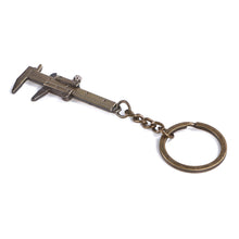 Load image into Gallery viewer, Mental Movable Vernier Caliper Ruler Model Keychain Mini Vernier Caliper Key Ring Car Turbo Key Chain Gauge Tool