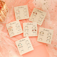 Load image into Gallery viewer, 7 Pairs Delicate Fashion Korean Rhinestone Earrings Set One Week Earring Gift Brincos