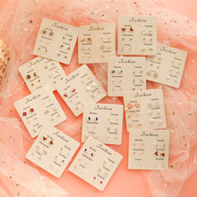 Load image into Gallery viewer, 7 Pairs Delicate Fashion Korean Rhinestone Earrings Set One Week Earring Gift Brincos
