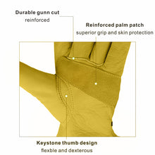 Load image into Gallery viewer, Cowhide Leather Work Safe Gloves for Garden Motorcycle Driving Welding Protection Workshops Non-slip Wear-resisting Fit Porter