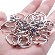 Load image into Gallery viewer, Hot Woman Wholesale Lots 30pcs Rhinestone Assorted Silver Plated Ring with 36 Slots Ring Storage
