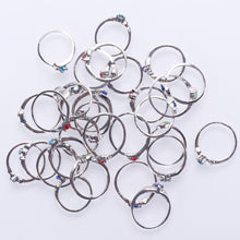 Load image into Gallery viewer, Hot Woman Wholesale Lots 30pcs Rhinestone Assorted Silver Plated Ring with 36 Slots Ring Storage