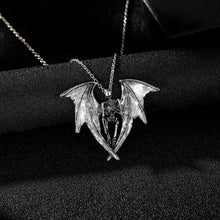Load image into Gallery viewer, Hip-hop Night Light Human Skeleton Luminous Bat Wings Necklace Halloween Street Jewelry Gift