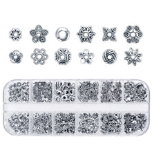 Load image into Gallery viewer, 360pcs Silver Spacer Beads Caps of 12 Styles Jewelry Accessories for Bracelet Necklace Jewelry Making
