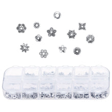 Load image into Gallery viewer, 360pcs Silver Spacer Beads Caps of 12 Styles Jewelry Accessories for Bracelet Necklace Jewelry Making