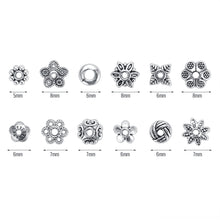 Load image into Gallery viewer, 360pcs Silver Spacer Beads Caps of 12 Styles Jewelry Accessories for Bracelet Necklace Jewelry Making