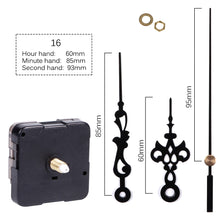 Load image into Gallery viewer, Quartz Clock Movement With Hands For Mechanism Clock Repair Replacement Shaft Length 12mm (9/20 Inch) Thread Length 5mm(1/5 Inch)