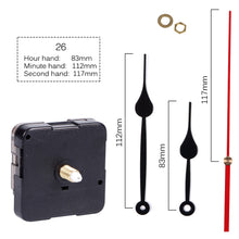 Load image into Gallery viewer, Quartz Clock Movement With Hands For Mechanism Clock Repair Replacement Shaft Length 12mm (9/20 Inch) Thread Length 5mm(1/5 Inch)