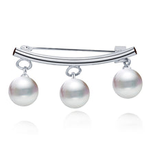 Load image into Gallery viewer, Simple Pearl Pin Brooch Breastpin Collar Cardigan Brooch Straps Fixed Anti Slip Pin Luxury Silver Gold Cloth Dress