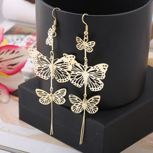 Load image into Gallery viewer, Fashion Exaggerated Elegant Long Tassel Butterfly Earrings Women Jewelry Gift