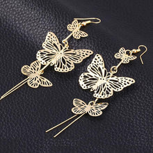Load image into Gallery viewer, Fashion Exaggerated Elegant Long Tassel Butterfly Earrings Women Jewelry Gift