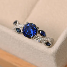 Load image into Gallery viewer, Women Inlay Cubic Zirconia Red Sapphire Rings Leaves Luxury Wedding Engagement Ring