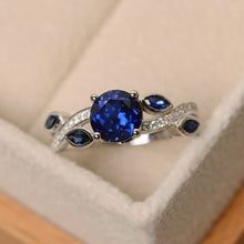Load image into Gallery viewer, Women Inlay Cubic Zirconia Red Sapphire Rings Leaves Luxury Wedding Engagement Ring