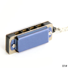 Load image into Gallery viewer, Mini Harmonica Necklace 4 Hole 8 Tone Harmonica Pendant Necklace Kids Musical Instruments Gift