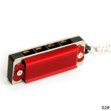 Load image into Gallery viewer, Mini Harmonica Necklace 4 Hole 8 Tone Harmonica Pendant Necklace Kids Musical Instruments Gift