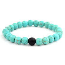 Load image into Gallery viewer, Couples His & Hers Distance 8mm Beads Elastic Bracelet Two-color Natural Stones Jewelry